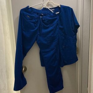 Vibrant Blue Women's Scrub Set